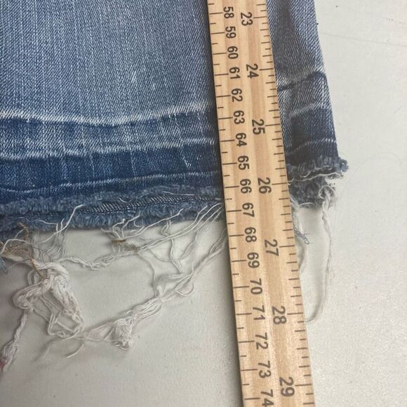 ALMOST FAMOUS Women’s ( Juniors) Blue Overalls Size 9 Inseam 26” Distressed - Picture 9 of 10